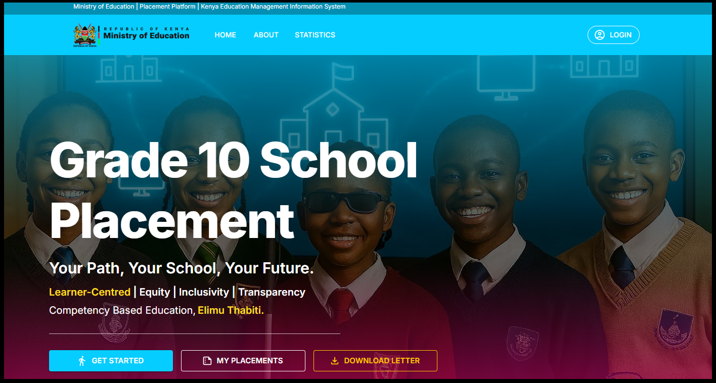 Open a web browser on your phone, tablet, or computer and visit the official Ministry of Education placement portal at https://placement.education.go.ke/. Ensure that you have a stable internet connection to avoid interruptions during the process.