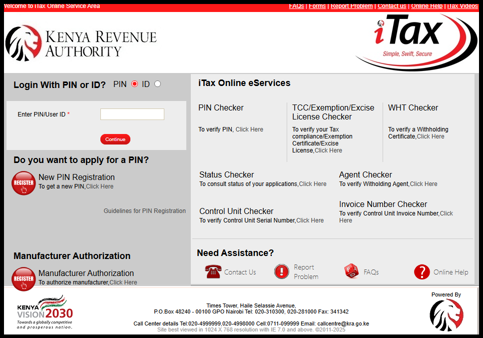 The first step in the process of filing KRA Nil Returns in 2026 is to visit iTax (KRA Portal) using the link https://itax.kra.go.ke/KRA-Portal/