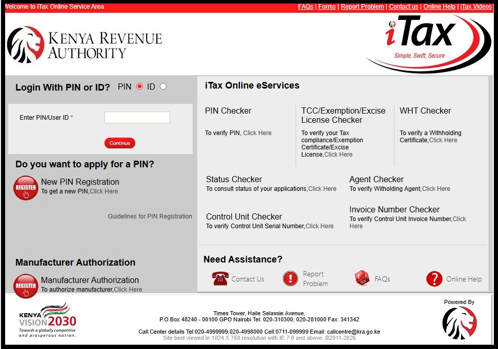To be able to download a copy of your KRA Tax Compliance Certificate (TCC), the first thing that you need to do is to visit iTax (KRA Portal) using the link - https://itax.kra.go.ke/KRA-Portal/