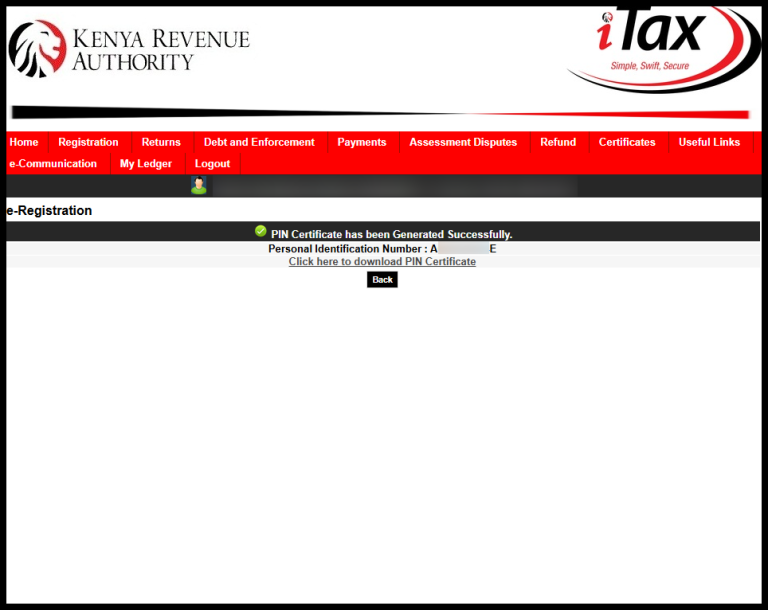 Download KRA PIN Certificate