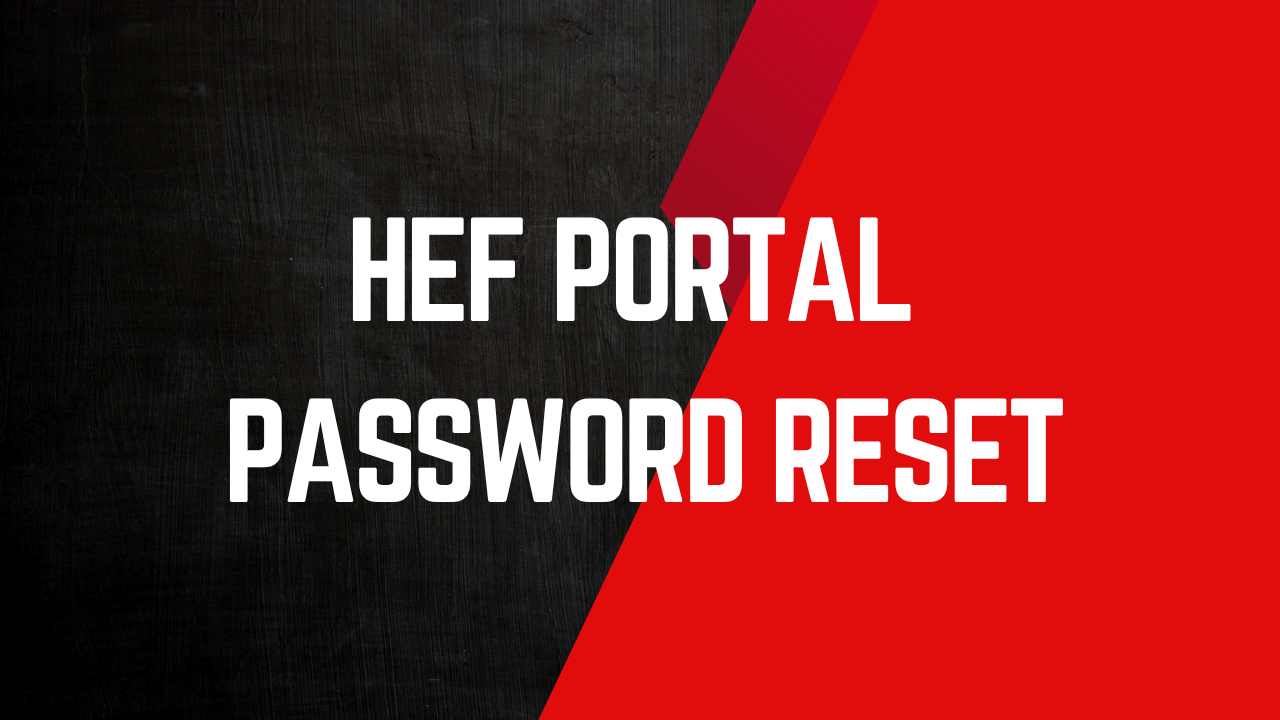 HEF Portal Password Reset