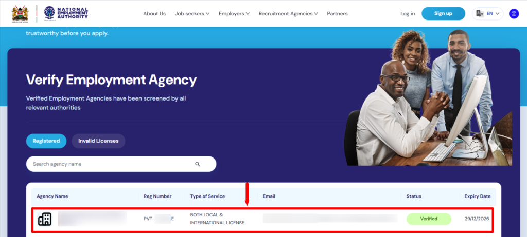 Recruitment Agency Verification Results