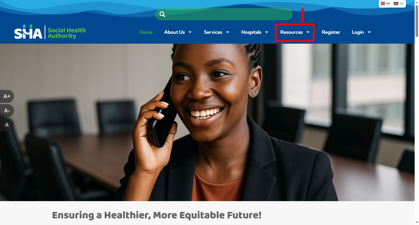 click on resources