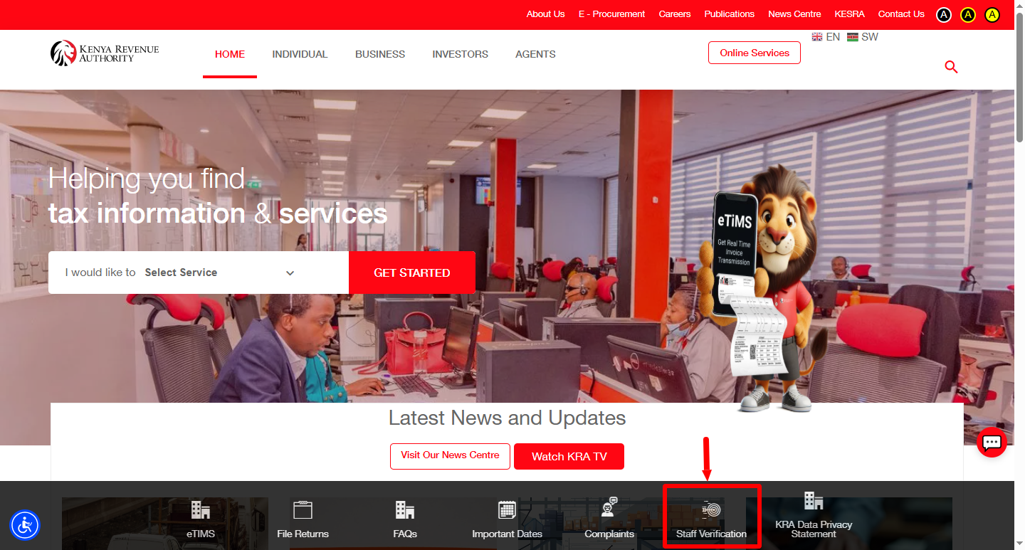 click on staff verification