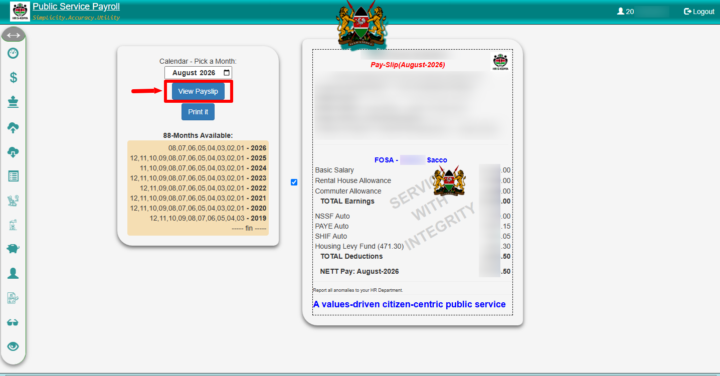 click view ghris payslip