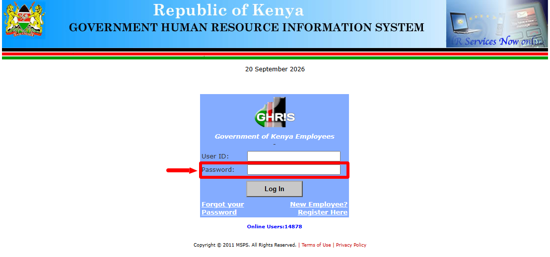 enter ghris password