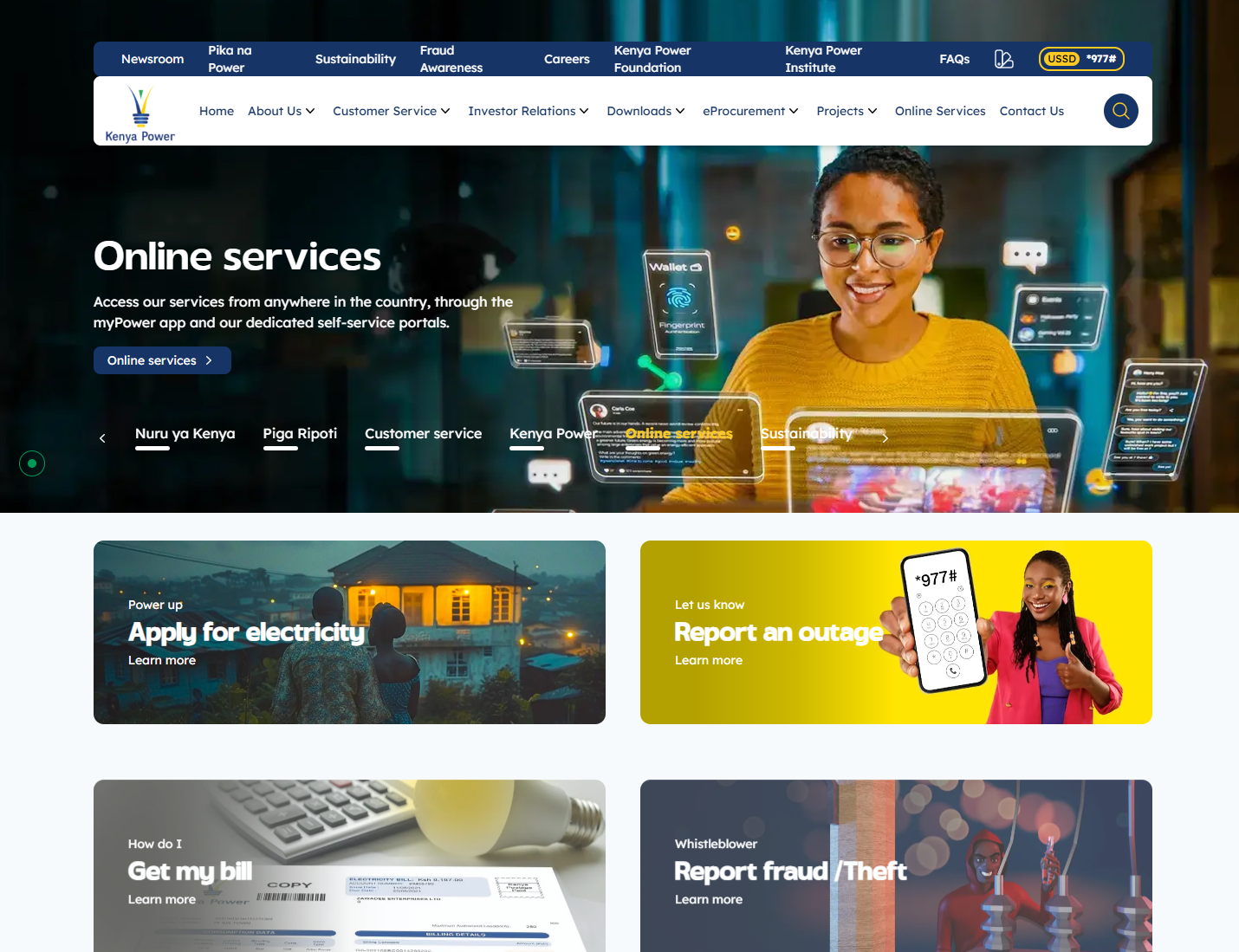 visit kenya power website